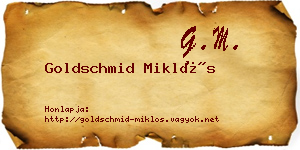 Goldschmid Miklós névjegykártya