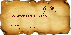 Goldschmid Miklós névjegykártya